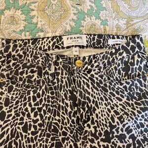 FRAME LeHigh Skinny, black and white print jeans Size 25R